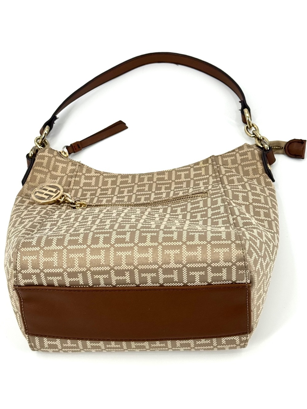Tommy Hilfigure Monogram Coated Canvas Shoulder Bag - Picture 6 of 11